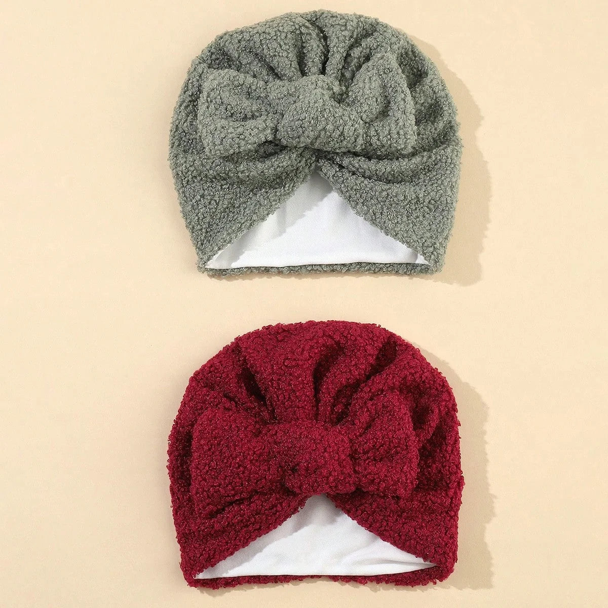 Bonnet Turban Bébé Crochet - Hiver Nœud Fait Main