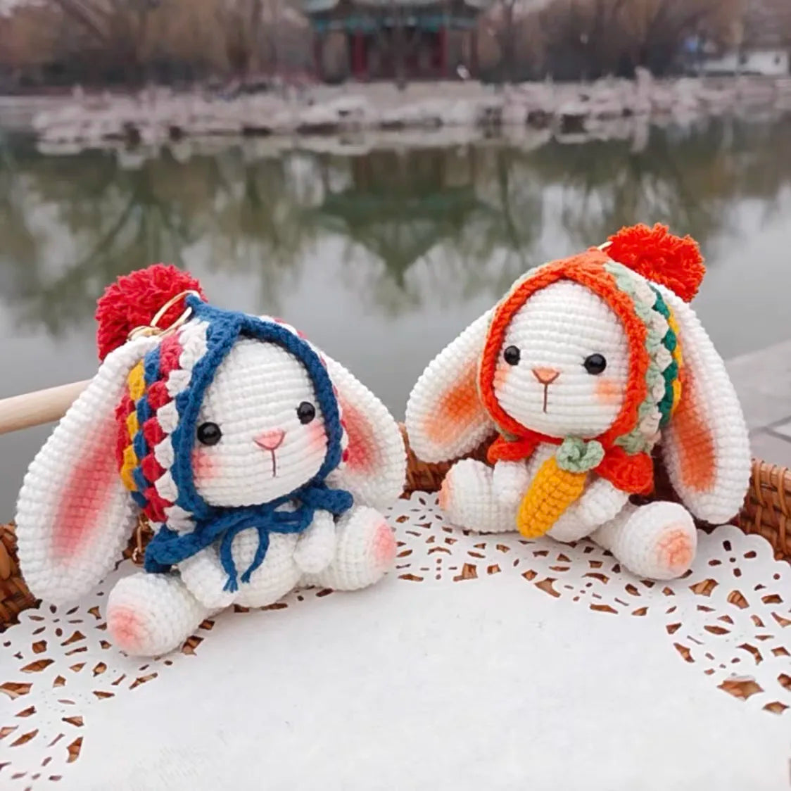 Kit Crochet Lapin Amigurumi Fait Main - Porte-clés DIY Français avec Instructions