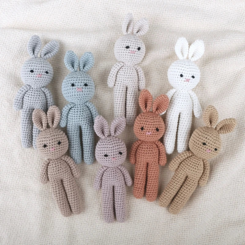 Doudou Lapin Crochet - Peluche Bébé Coton Bio