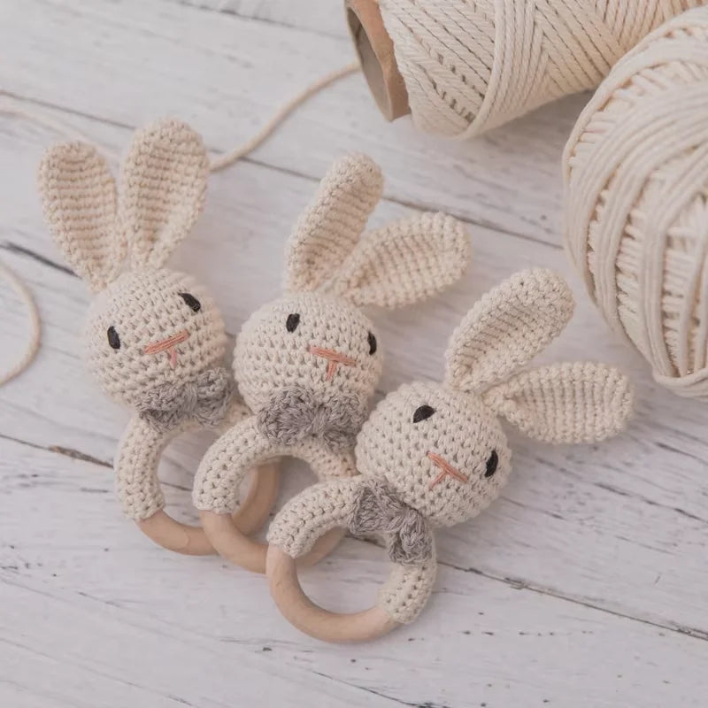 Hochet Bébé Crochet Bois