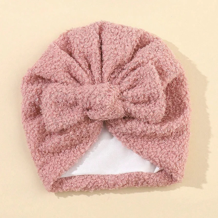Bonnet Turban Bébé Crochet - Hiver Nœud Fait Main