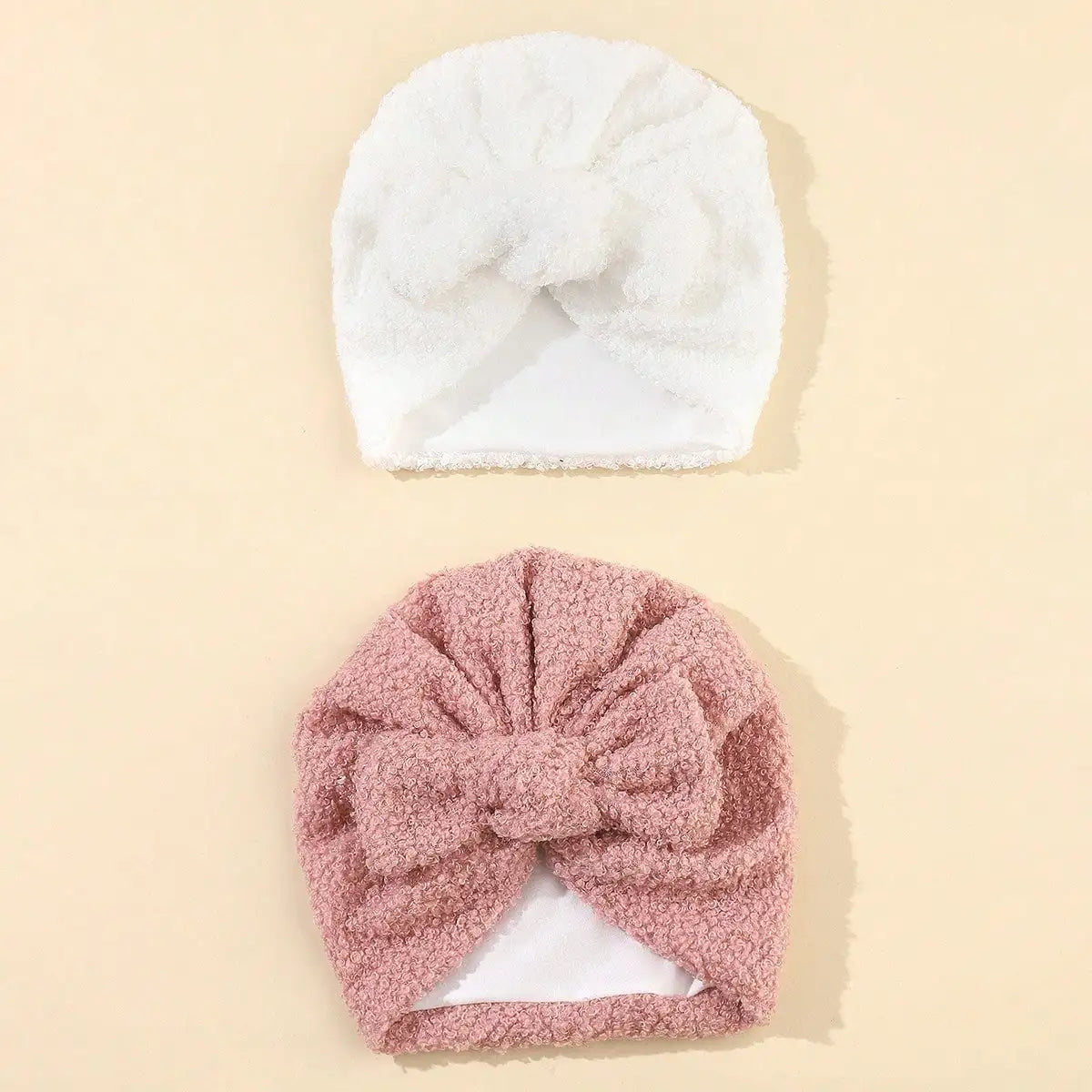 Bonnet Turban Bébé Crochet - Hiver Nœud Fait Main