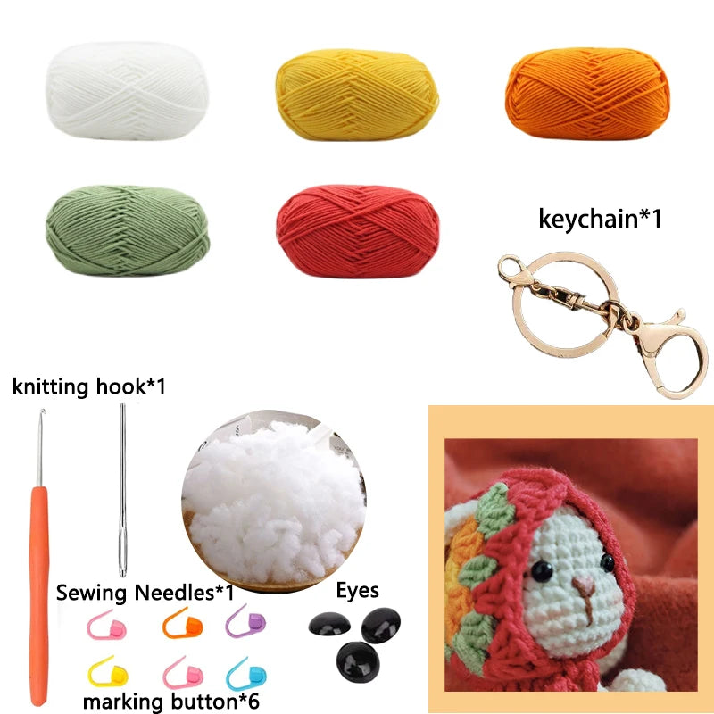Kit Crochet Lapin Amigurumi Fait Main - Porte-clés DIY Français avec Instructions