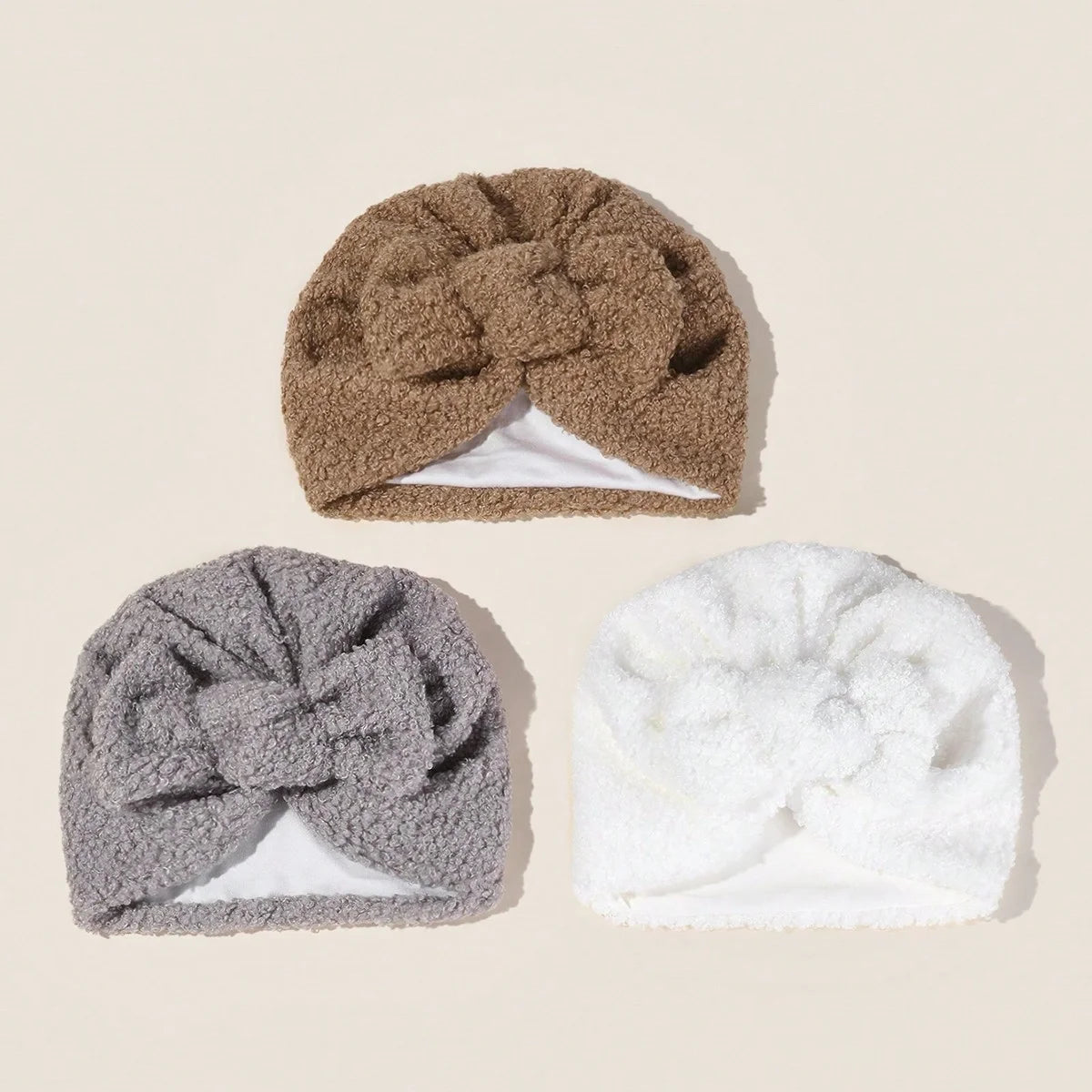 Bonnet Turban Bébé Crochet - Hiver Nœud Fait Main