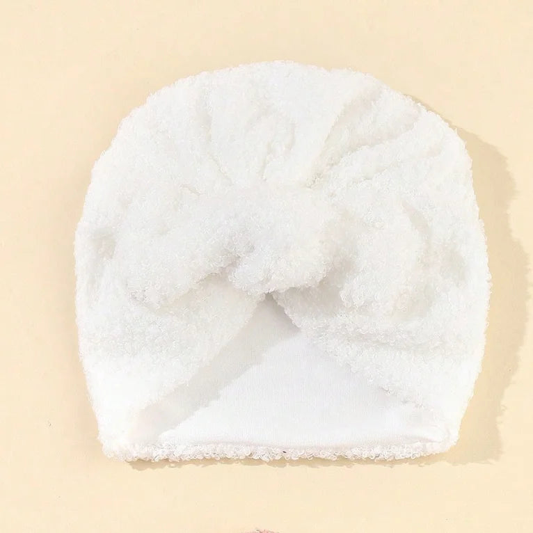 Bonnet Turban Bébé Crochet - Hiver Nœud Fait Main