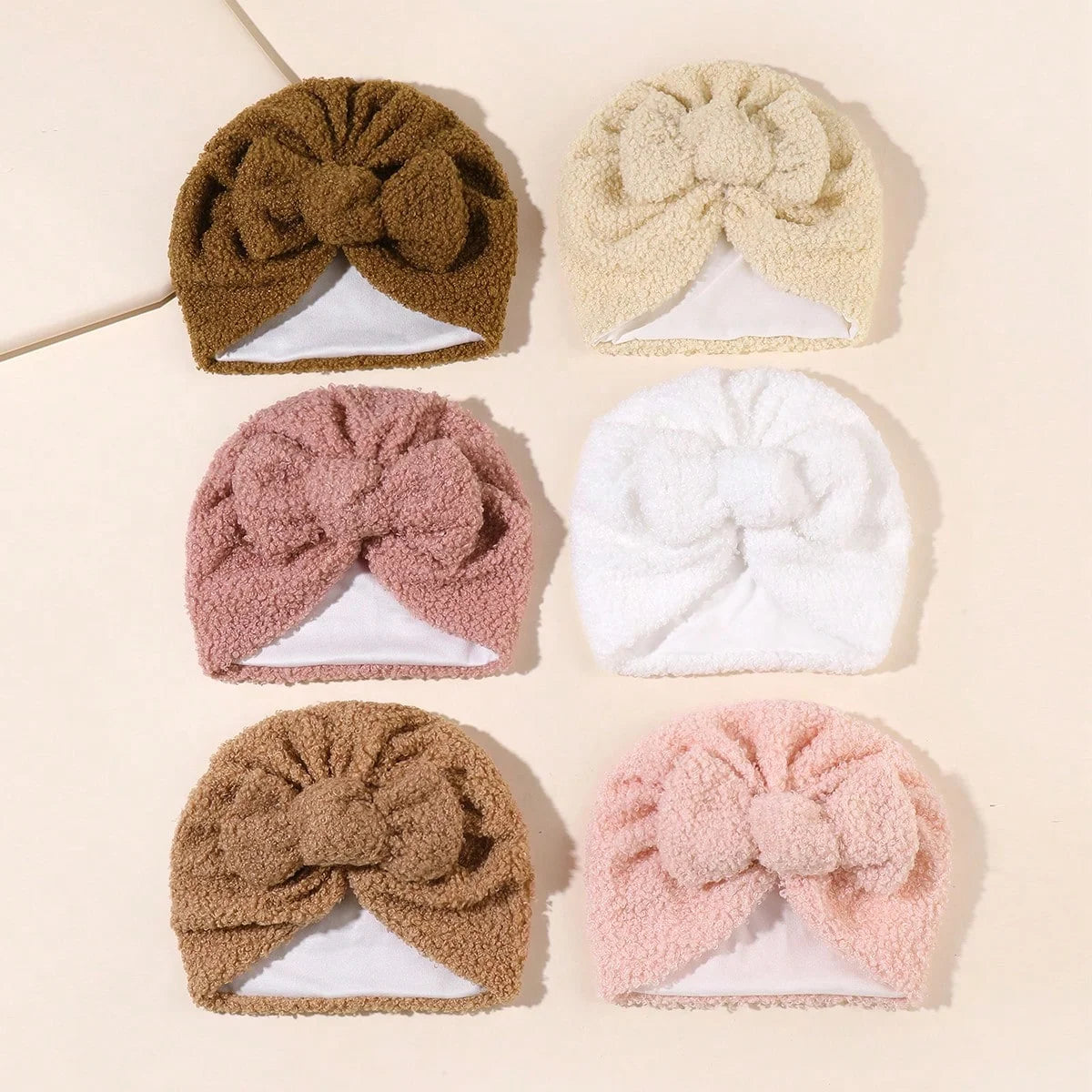 Bonnet Turban Bébé Crochet - Hiver Nœud Fait Main