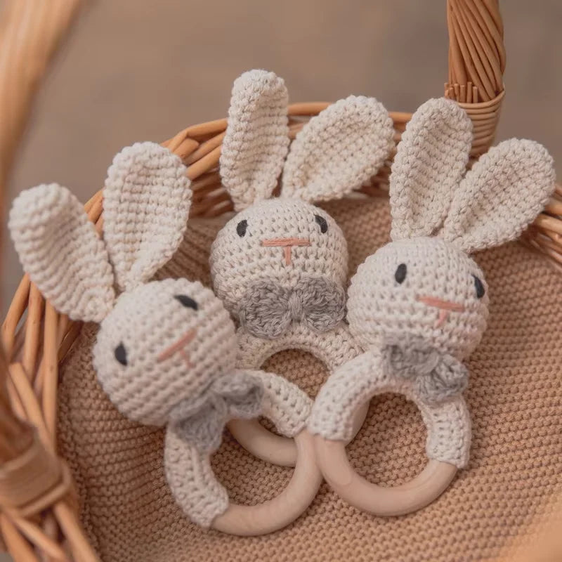 Hochet Bébé Crochet Bois