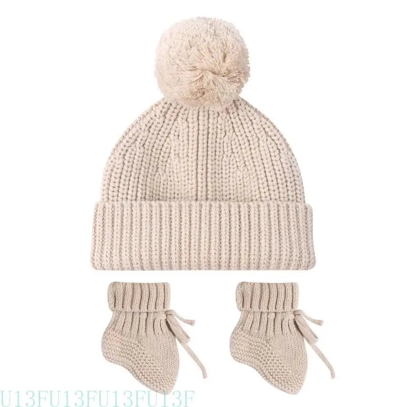 Set Chaussons Bonnet Bébé Crochet - 0-6 mois Doux