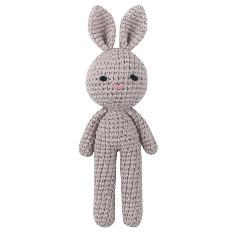 Doudou Lapin Crochet - Peluche Bébé Coton Bio