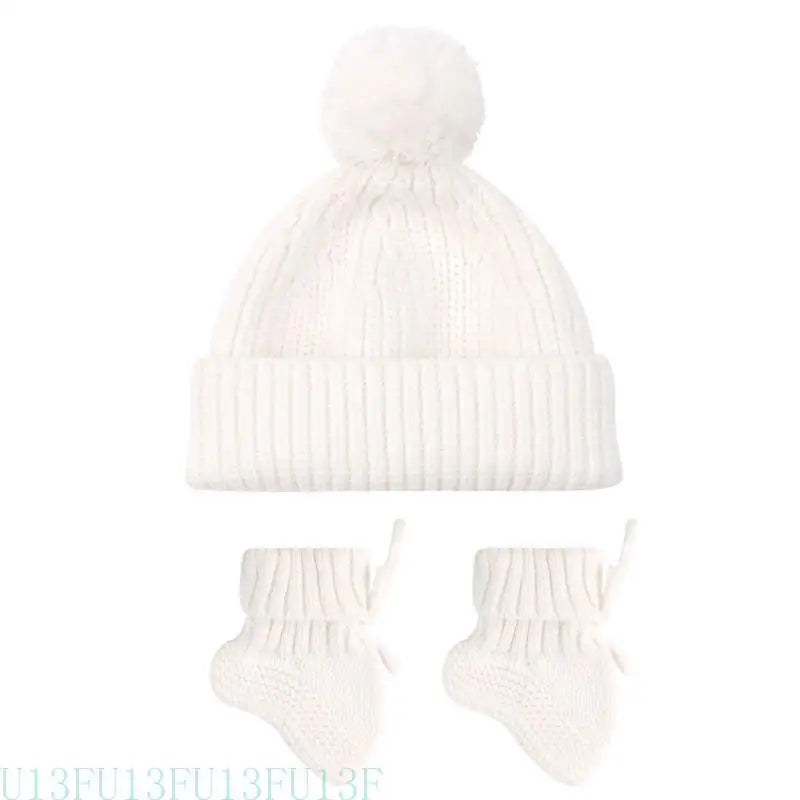 Set Chaussons Bonnet Bébé Crochet - 0-6 mois Doux