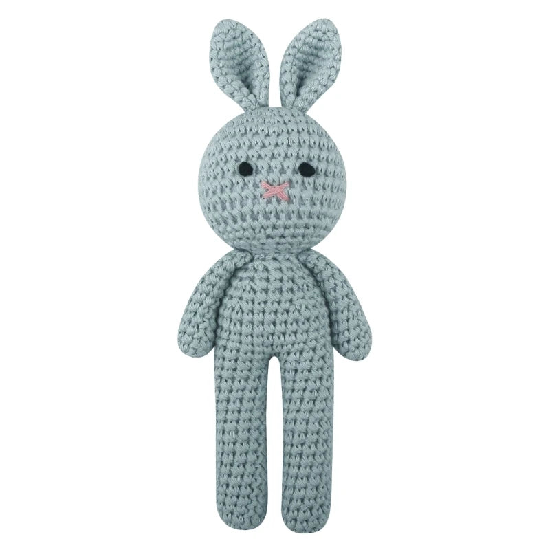 Doudou Lapin Crochet - Peluche Bébé Coton Bio