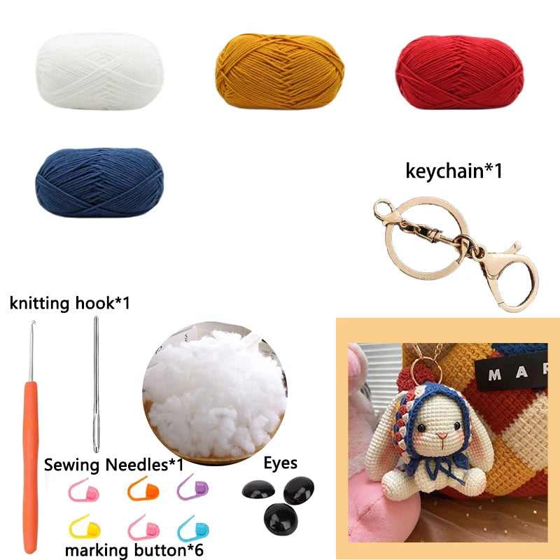 Kit Crochet Lapin Amigurumi Fait Main - Porte-clés DIY Français avec Instructions