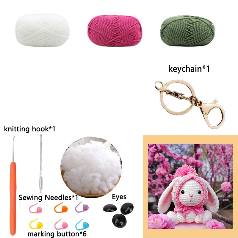 Kit Crochet Lapin Amigurumi Fait Main - Porte-clés DIY Français avec Instructions
