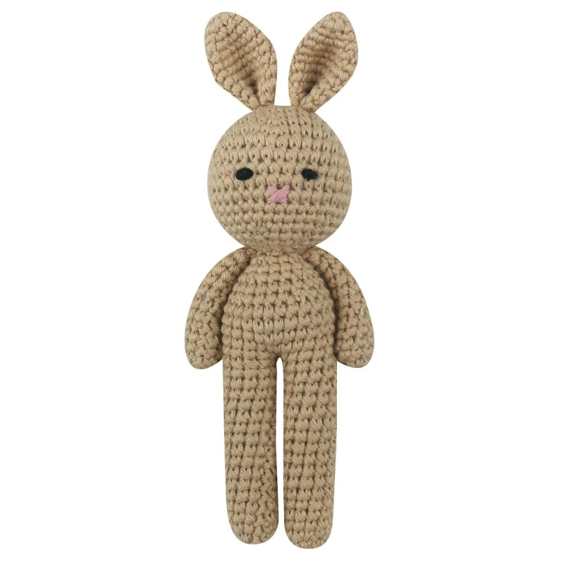 Doudou Lapin Crochet - Peluche Bébé Coton Bio