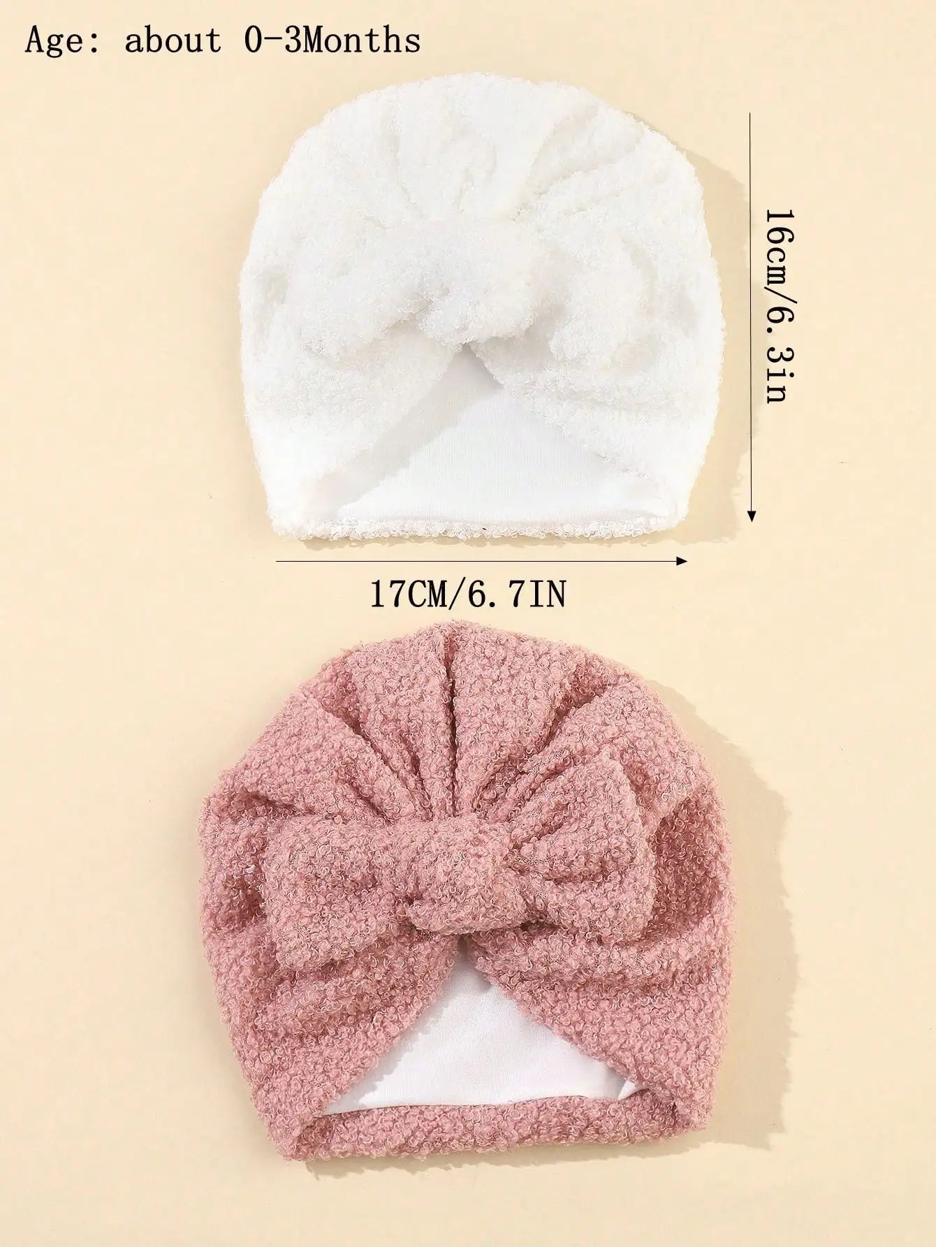 Bonnet Turban Bébé Crochet - Hiver Nœud Fait Main