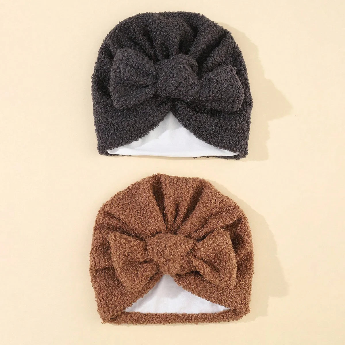 Bonnet Turban Bébé Crochet - Hiver Nœud Fait Main