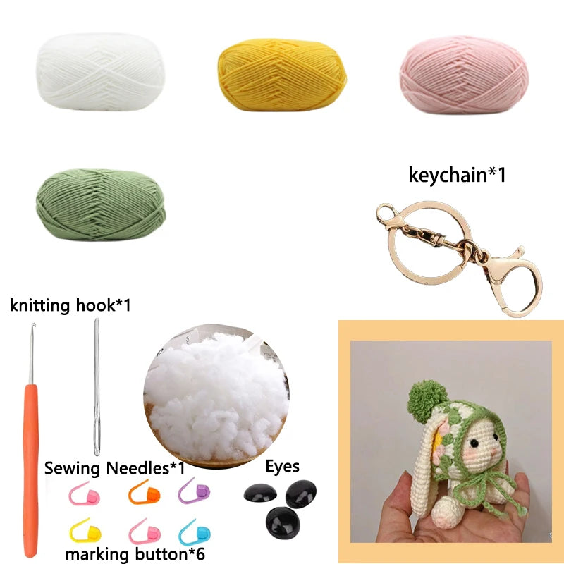 Kit Crochet Lapin Amigurumi Fait Main - Porte-clés DIY Français avec Instructions