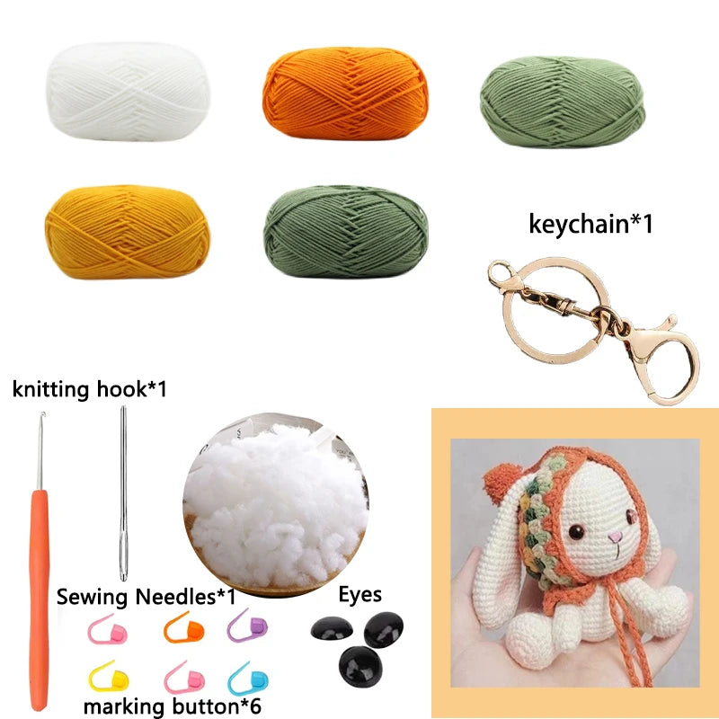Kit Crochet Lapin Amigurumi Fait Main - Porte-clés DIY Français avec Instructions
