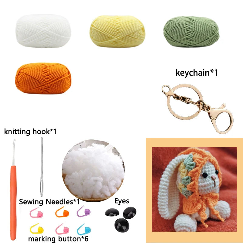 Kit Crochet Lapin Amigurumi Fait Main - Porte-clés DIY Français avec Instructions