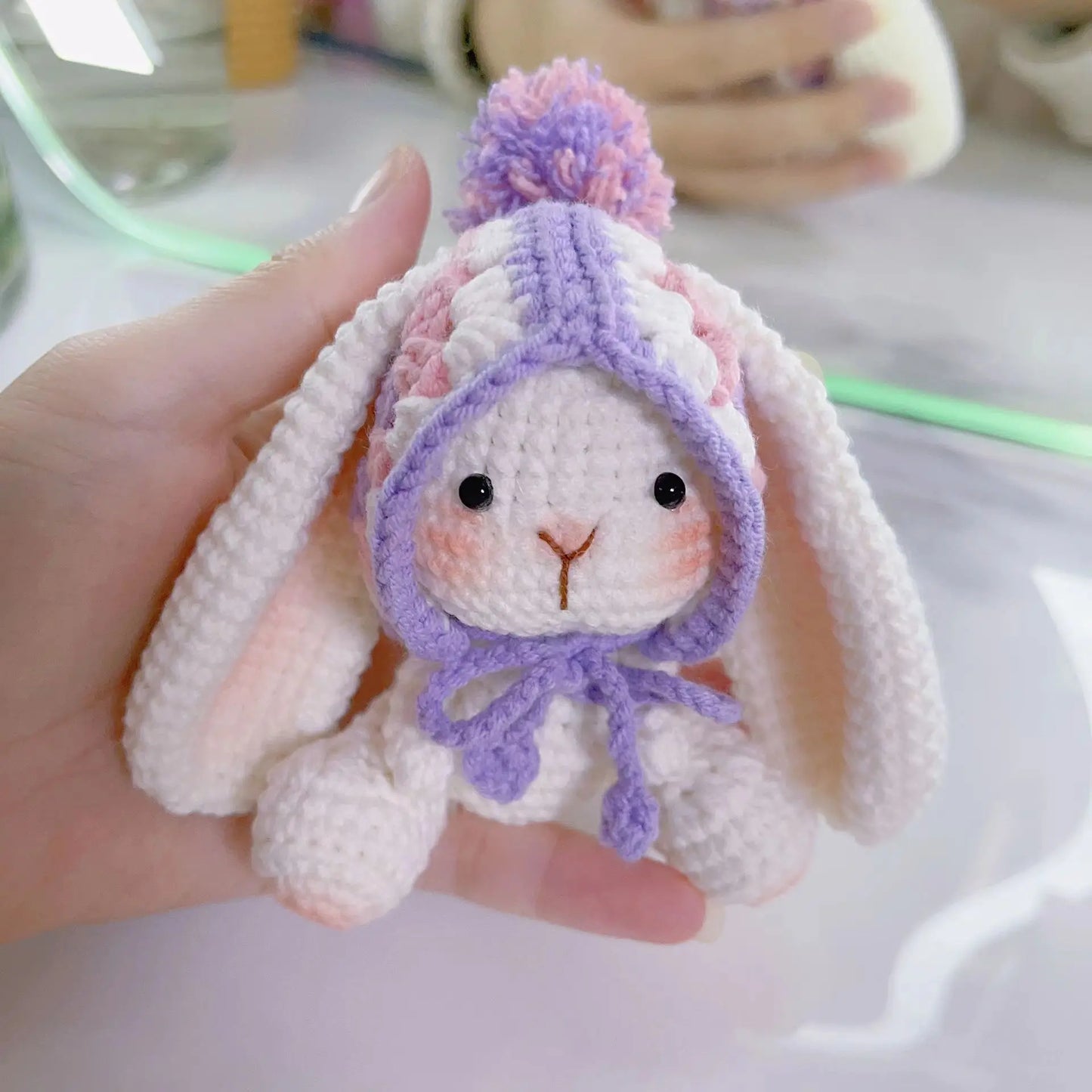 Kit Crochet Lapin Amigurumi Fait Main - Porte-clés DIY Français avec Instructions