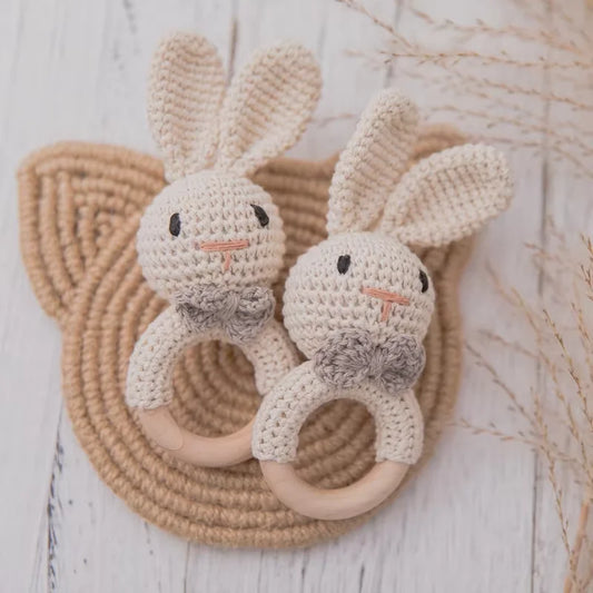 Hochet Bébé Crochet Bois