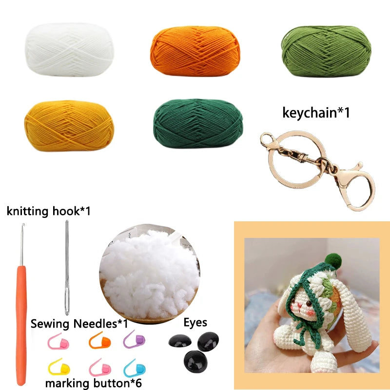 Kit Crochet Lapin Amigurumi Fait Main - Porte-clés DIY Français avec Instructions
