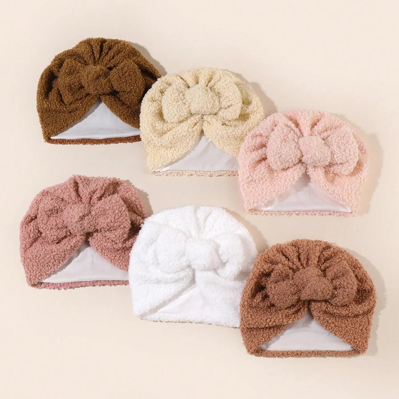 Bonnet Turban Bébé Crochet - Hiver Nœud Fait Main