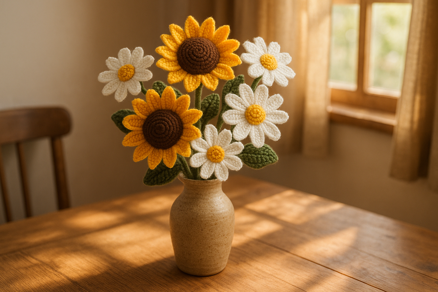 Bouquet de fleurs au crochet