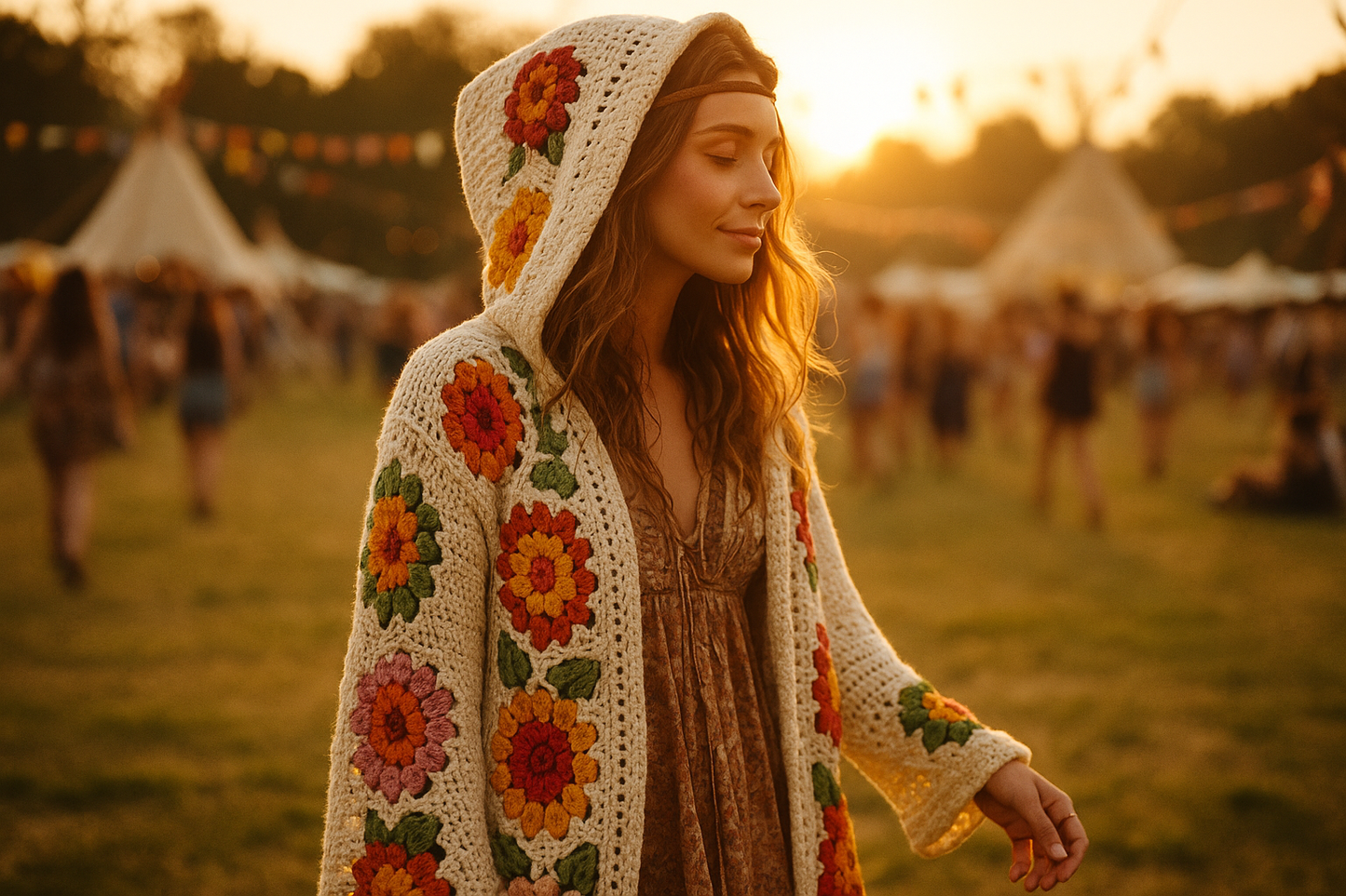 Cardigan bohème capuche lifestyle