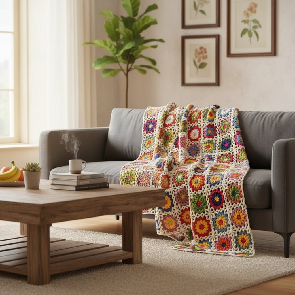 Couverture crochet de luxe