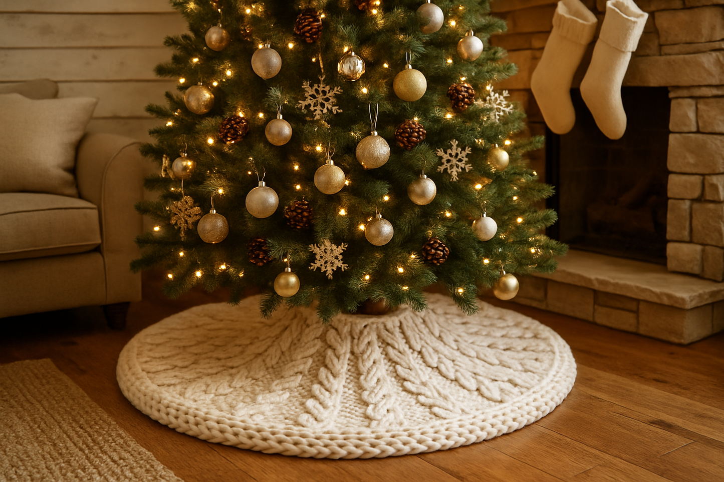 Jupe de Sapin de Noël Tricotée Lia