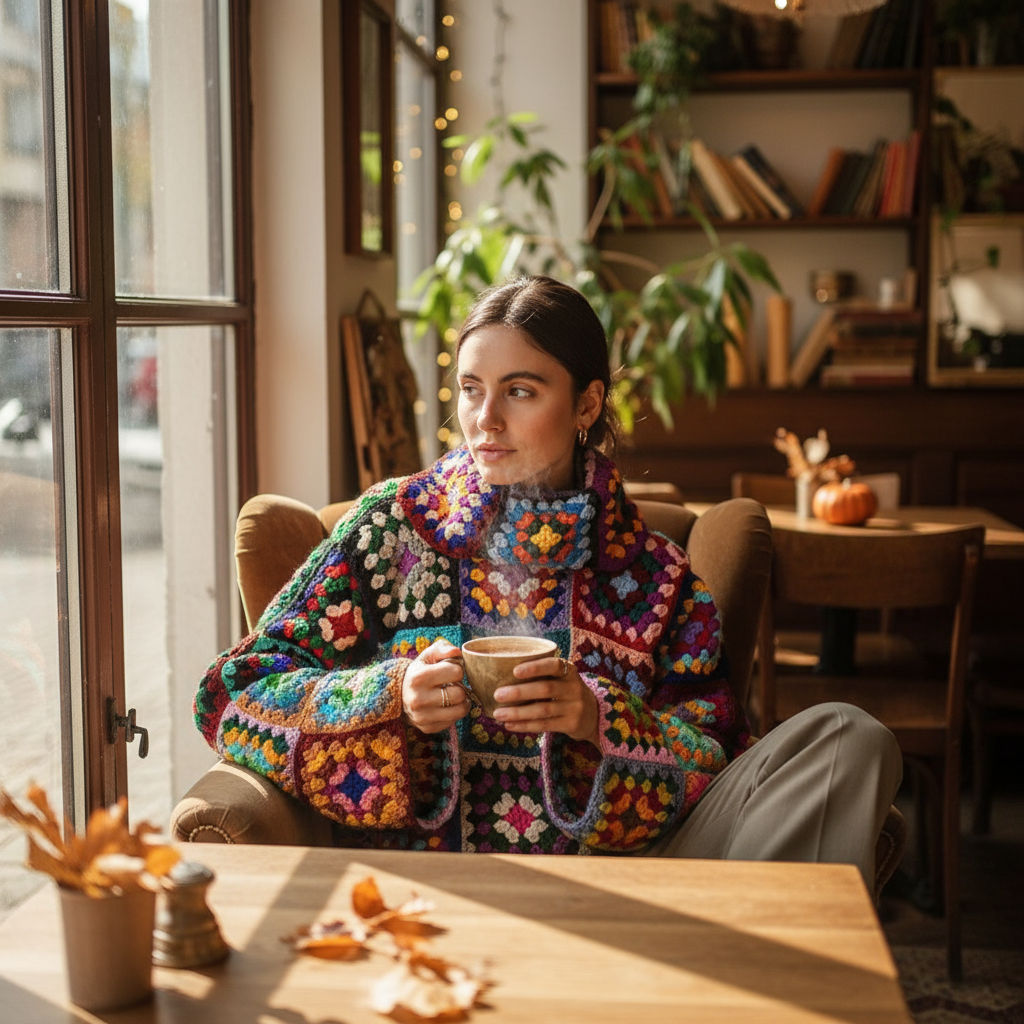 Pull coloré crochet