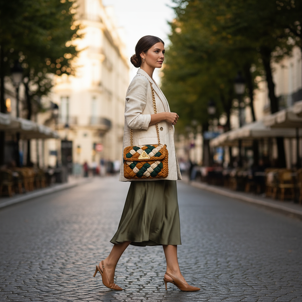 Sac crochet fait main contrasté